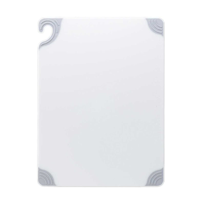 San Jamar CBG121812WH Saf-T-Grip Cutting Board, White, 12" x 18" x 1/2"