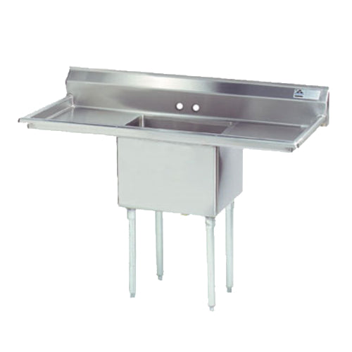 Advance Tabco FE-1-1812-18RL-X 1-Compartment Sink, 18" x 18" x 12" Deep Bowl, 18" Right & Left Drainboards, S/S
