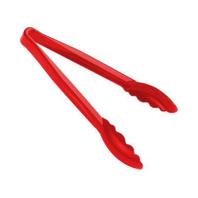 Cambro 9TGS404 Lugano Scallop Grip Tongs, Red, 9"