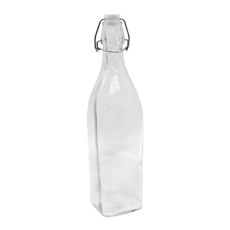 Tablecraft RSB33 Cash & Carry Prima Glass Re-sealable Bottle, 34 oz.