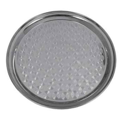 Stainless Steel, Round Swirl Service Tray, 14" Diam.