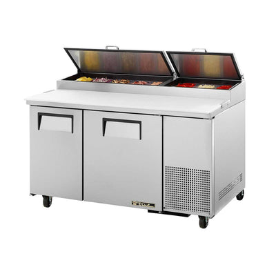 True TPP-AT-60-HC Solid 2 Door Refrigerated Pizza Prep Table, 60"