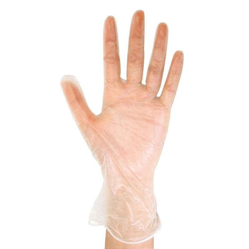 Clear Vinyl Gloves, Medium, Powder Free, Box of 100