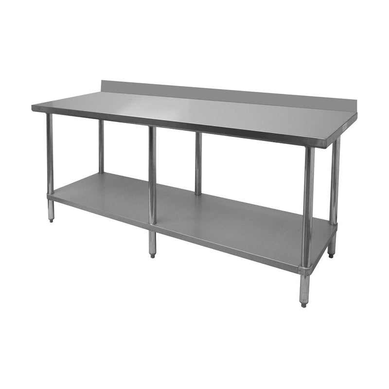 GSW WT-PB3072 Premium Stainless Steel Work Table w/ Rear Upturn, 72" x 30"
