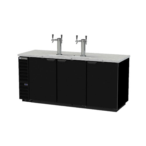 Beverage-Air DD78HC-1-B Draft Beer Cooler / Dispenser , 4 Kegs, 79" Wide, Black