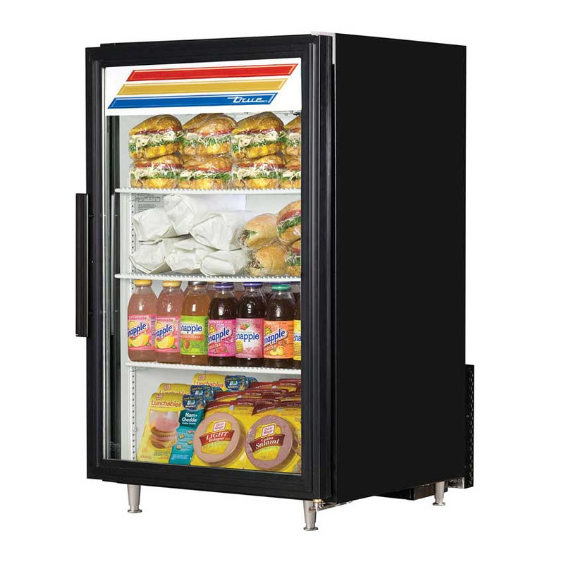 True GDM-07-LD One Section Countertop Glass Door Refrigerated Merchandiser, Black