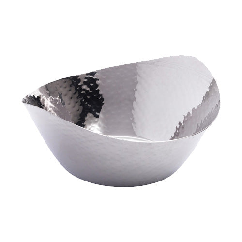 Arcata 922343 Hammered Oval Bowl, 8" x 7-1/4", Case of 6