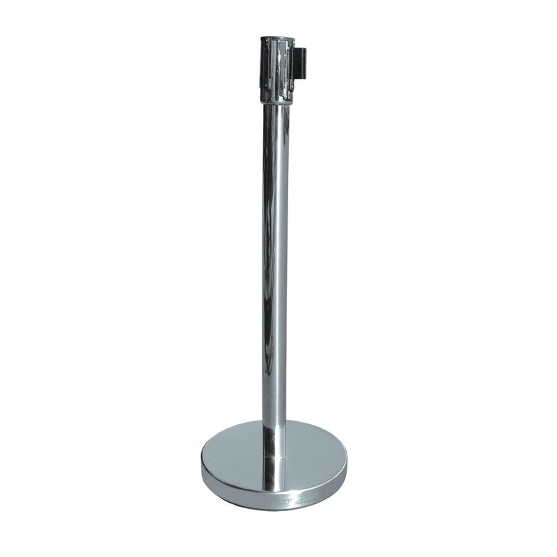 Stainless Steel Crowd Control Stanchion w/ Retractable Belt,