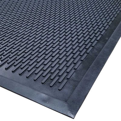 Cactus Mat 1625M-C35 Ridge Scraper Heavy Duty Rubber Safety Mat, Black, 3' x 5'