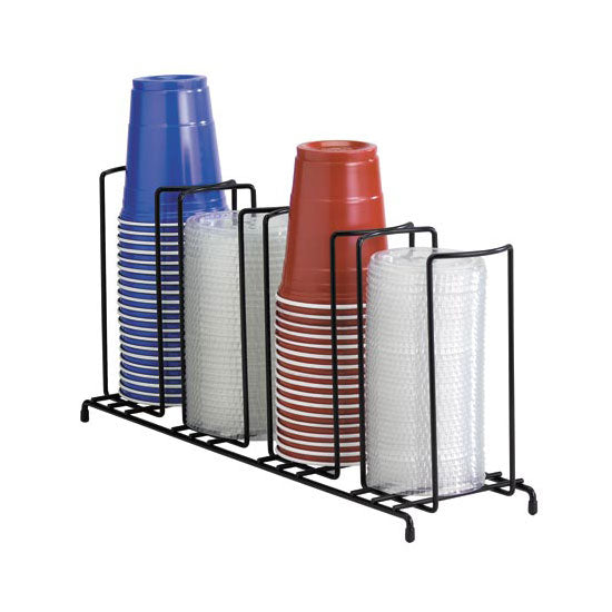 Dispense-Rite WR-4 Countertop Wire Form 4-Section Cup / Lid Organizer
