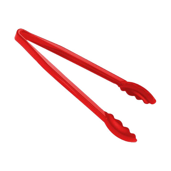 Cambro 12TGS404 Lugano Scallop Grip Tongs, Red, 12"