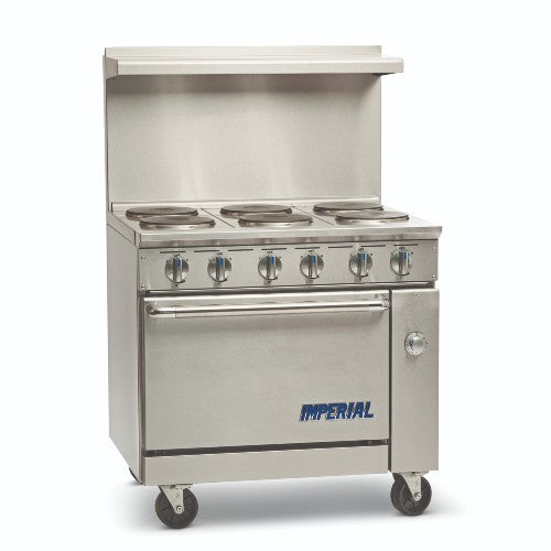Imperial IR6E Pro Series 36" Electric Range, 6 Round Plates, 26 1/2" Wide Standard Oven, 208 Volt