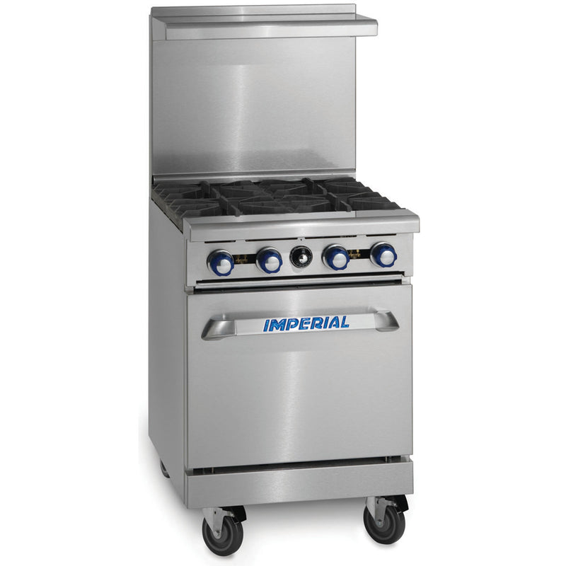 Imperial IR-4 Restaurant Series Gas Range, 4 Burners, 1 Oven, Natural Gas, 24"