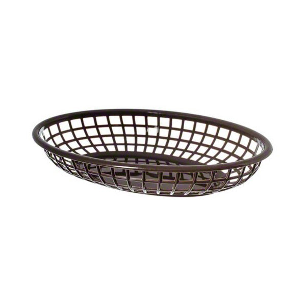 Update International BB96B Oval Fast Food Baskets, Brown, 9-1/2" x 6", Pack of 12