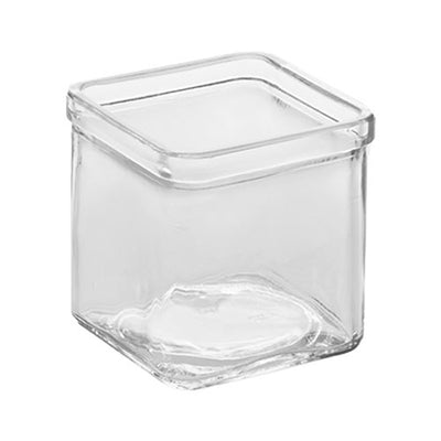 American Metalcraft GJ8 Square Glass Condiment Jar, 8 oz.