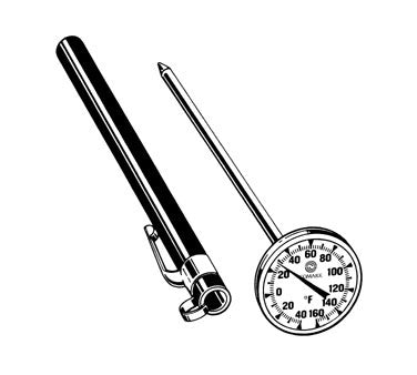 Comark T220AK Stainless Steel Pocket Thermometer, 1" Dial w/ 5" Stem