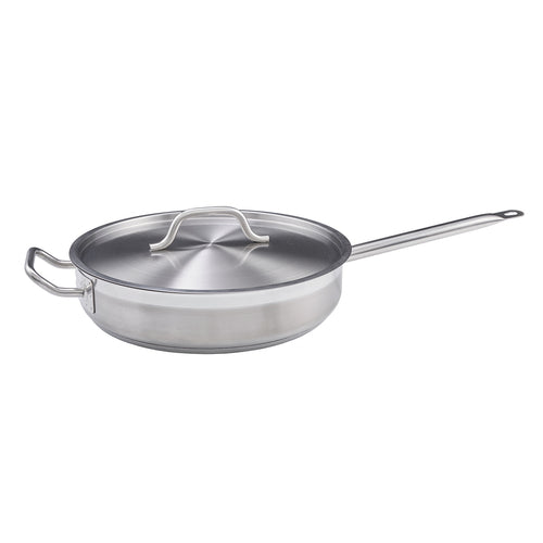Winco SSET-7 Stainless Steel Saute Pan w/ Cover, 7 qt.