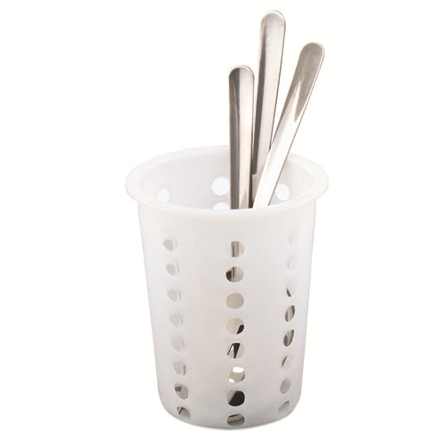 Culinary Essentials 859061 Silverware Cylinder, Perforated Plastic, 4-1/4" Dia.