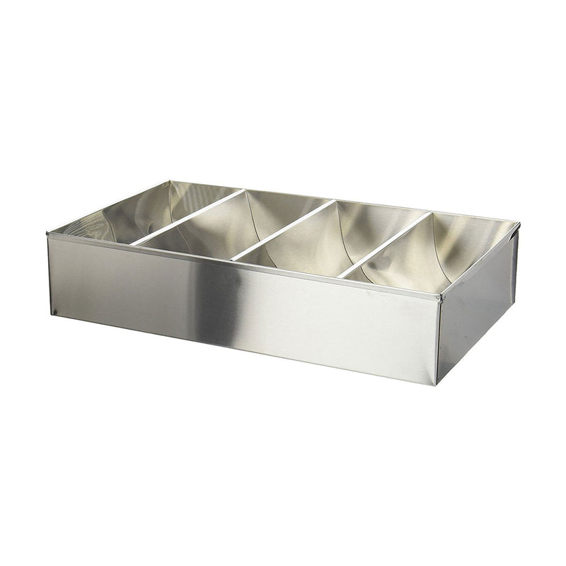 Winco SCB-4 Stainless Steel 4 Compartment Cutlery Bin