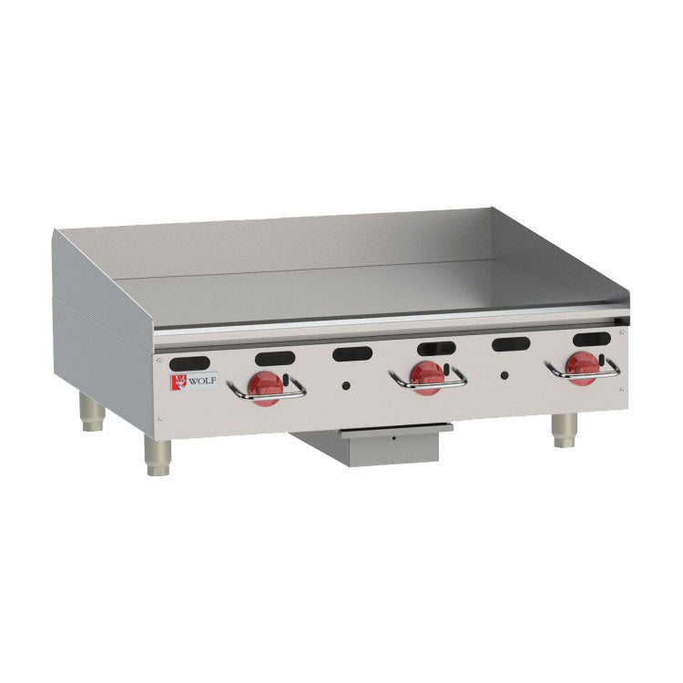 Wolf AGM36-101 Heavy Duty Countertop Griddle, Natural Gas, 3 Burners, 36"