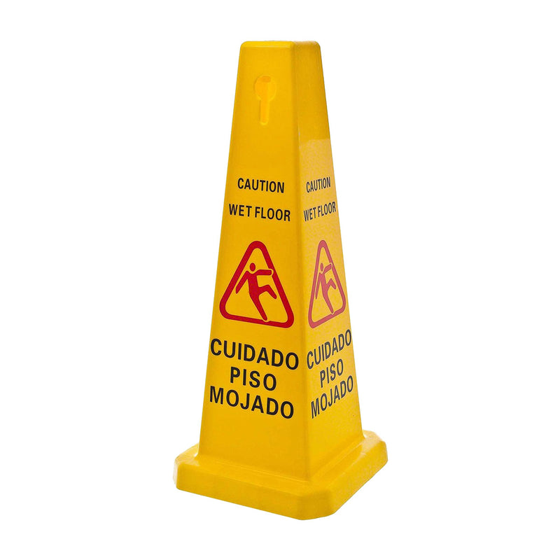 "Caution Wet Floor" Triangle, Yellow, 27"