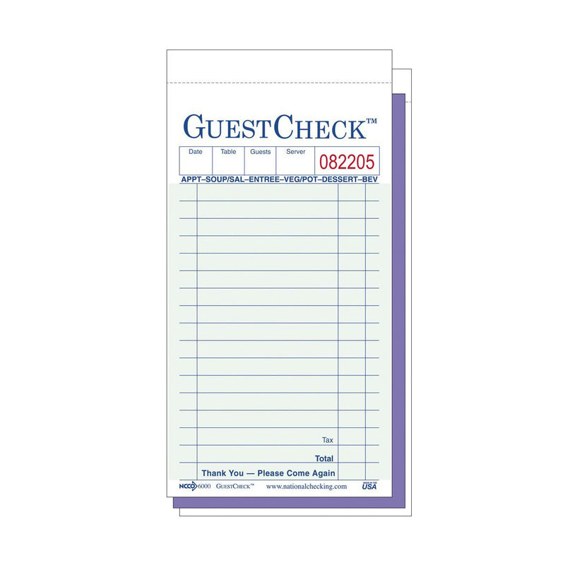 Guest Check G6000SP w/ Carbon Copy, Pack of 10