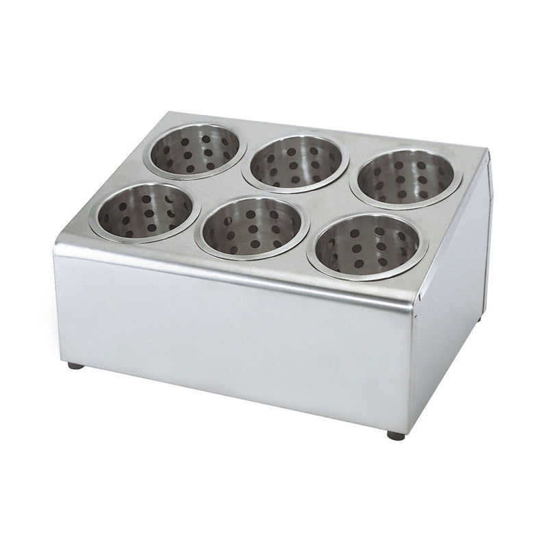 6-Hole Stainless Steel Flatware Holder