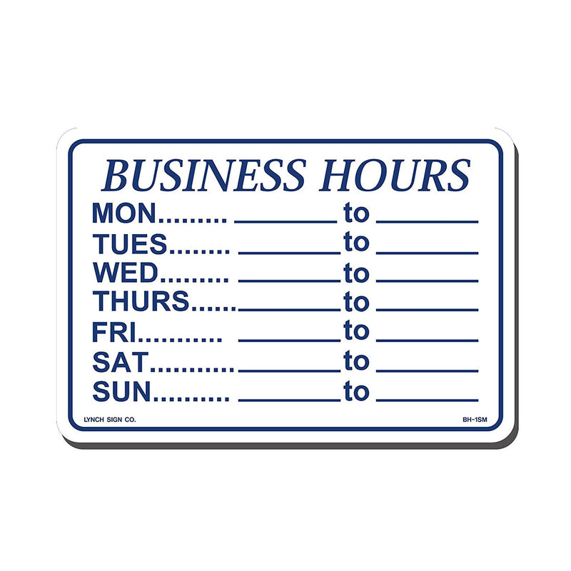 Business Hours Detailed Sign, 10" x 7"