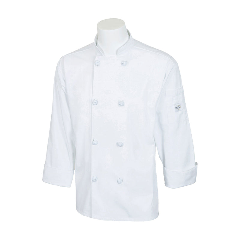 Mercer Millennia M60012WH1X Unisex Chef Jacket w/ Shoulder Pocket, X-Large, White