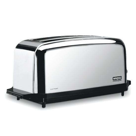 Waring WCT704 Chrome 4-Slice Long Slot Artisanal Commercial Toaster, 120V