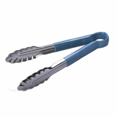 Culinary Essentials 859300 Coated Utility Tongs, Blue, 9"