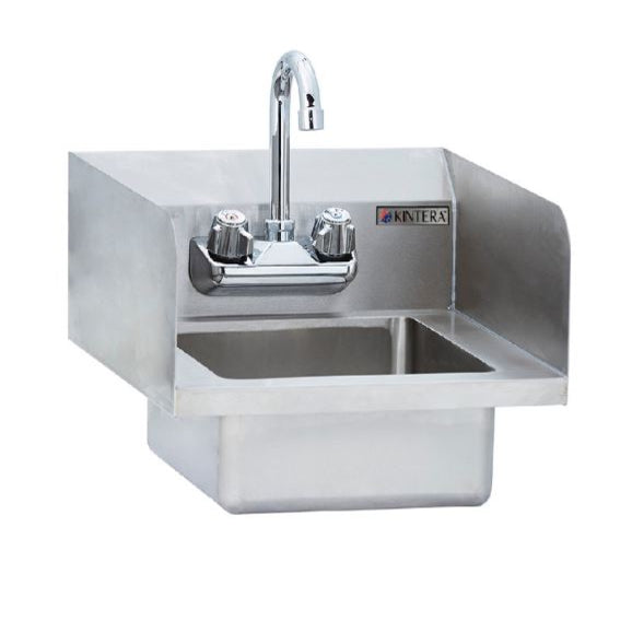 Kintera KHS9SP / 946747 Wall Mounted Hand Sink, Left & Right Side Splashes