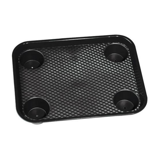 GET FT-20-BK Fast Food Tray w/ 4 Holders, 17" x 14"