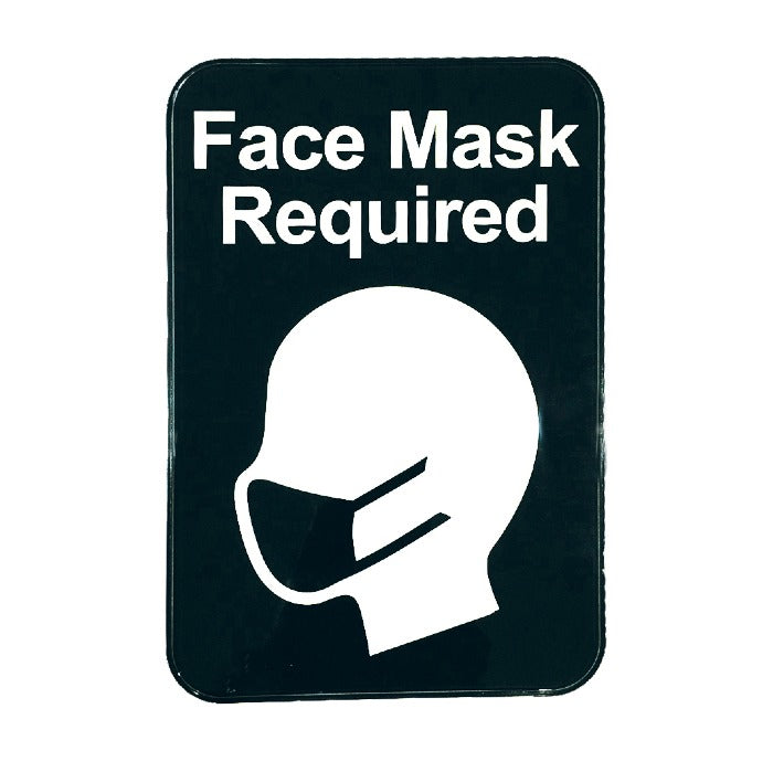 Tablecraft 10541 "Face Mask Required" Sign, Black, 6" x 9"