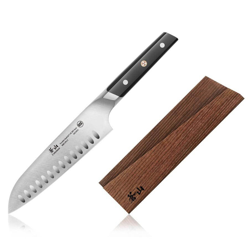 Cangshan Cutlery 1021028 TC Series Santoku Knife and Wood Sheath Set, 7"