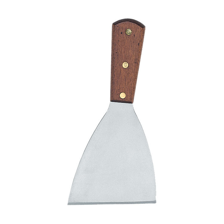 Stainless Steel Scraper, 4" Blade w/ Wood Handle