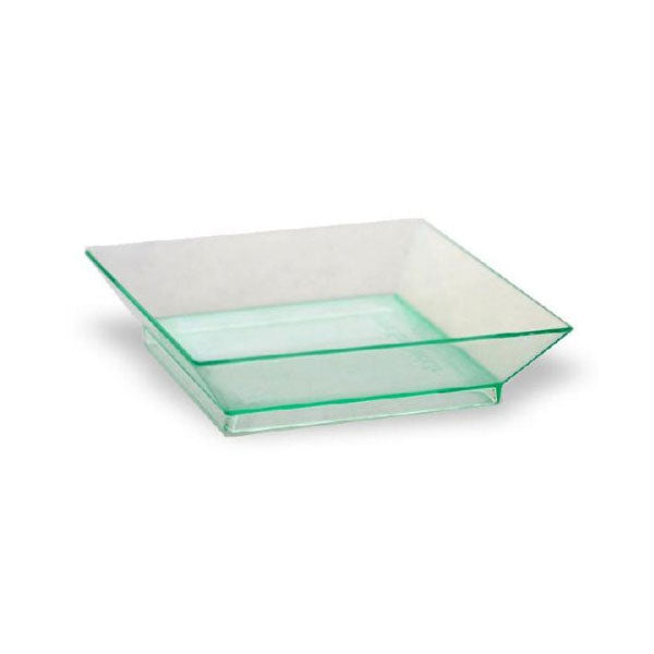 Square Transparent Klarity Dish, Green, 2.5", Pack of 50