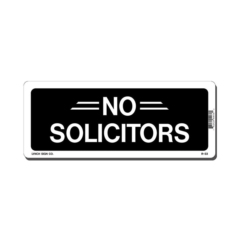 "No Solicitors" Sign, 10" x 4"