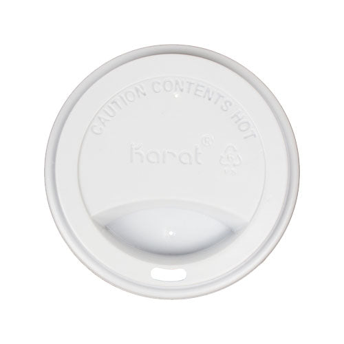 Traveler Lid for Hot Cups, Recyclable, White, Pack of 50