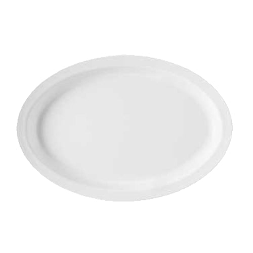 GET OP-616-W Supermel Oval Melamine Platter, White, 15-3/4" x 11"