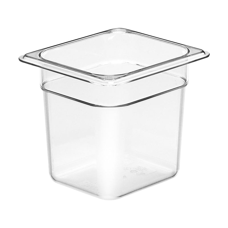 Culinary Essentials by Cambro 66CW135 Camwear 1/6 Size Food Pan, Clear, 6" Deep