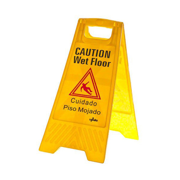 Update International WFS-25 Caution Wet Floor Sign, Yellow, 24"