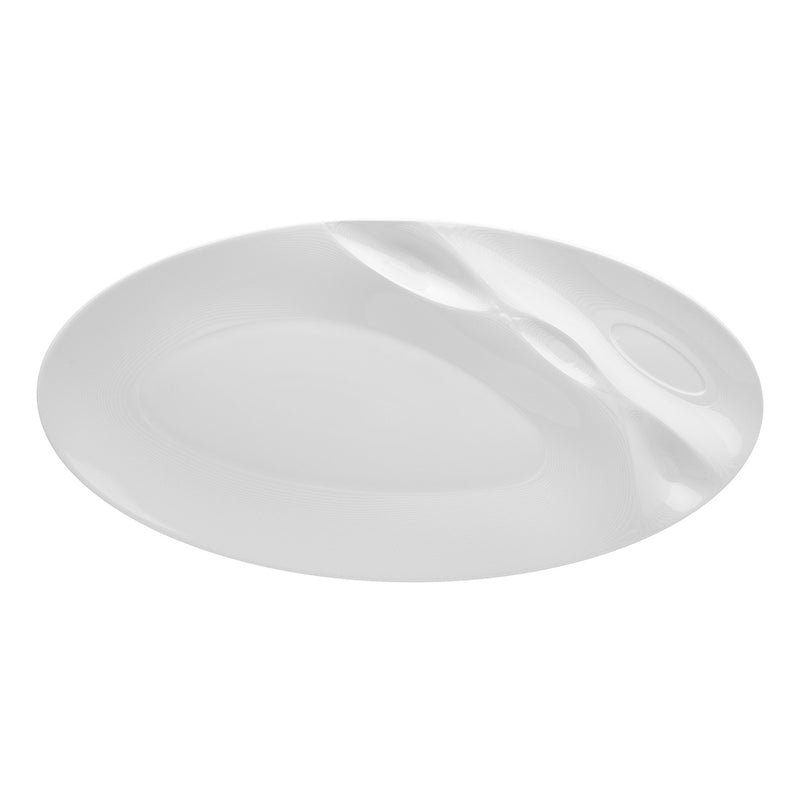 Vista Alegre 020180 Mares Oval Porcelain Platter, White, 16" x 8"