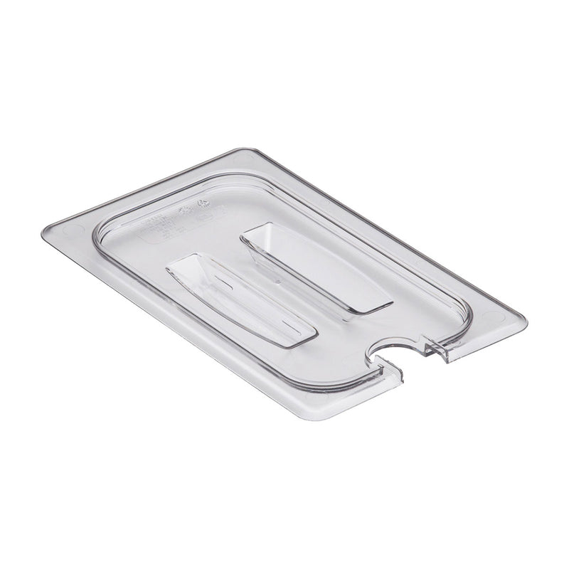 Cambro 40CWCHN135 Camwear Notched Food Pan Lid w/ Handle, Clear, 1/4 Size