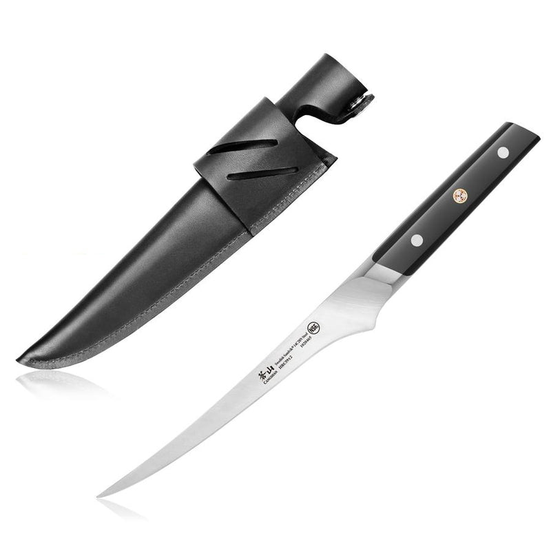 Cangshan Cutlery 1020472 TC Series Fillet Knife and Leather Sheath Set, 7"