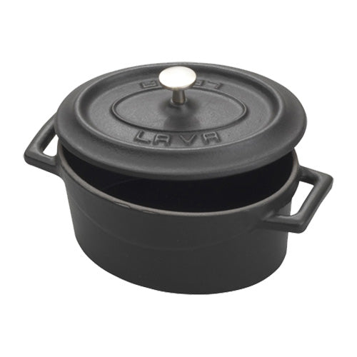 Arcata 922603 Mini Oval Cast Iron Casserole Dish w/ Lid, 14.25 oz.