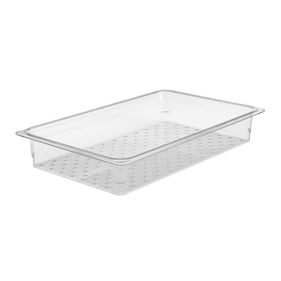 Cambro 13CLRCW135 Camwear Full Size Colander Food Pan, Clear, 3" Deep