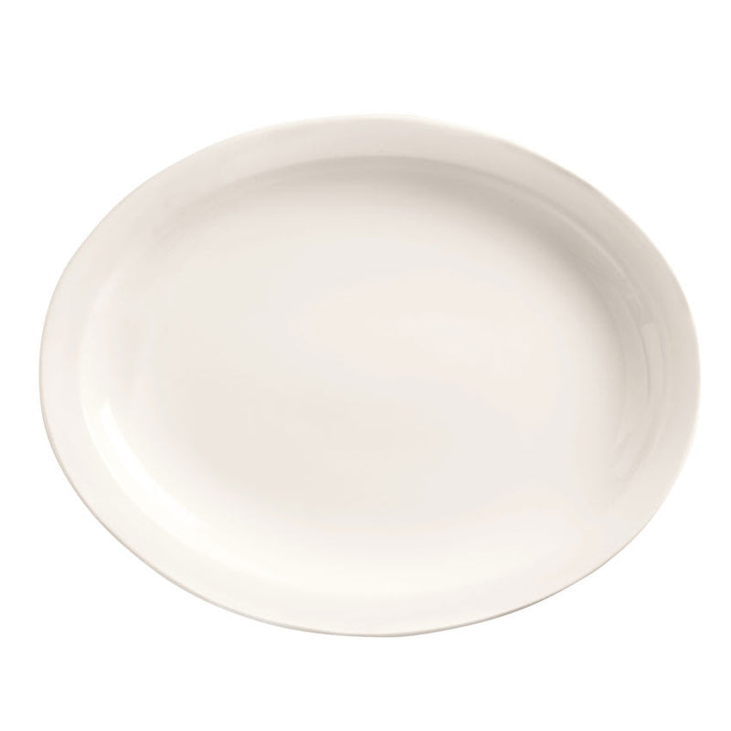 WTI 840-520N-9 Porcelana Narrow Rim Platter, 9-3/4" x 7-3/8", Case of 12