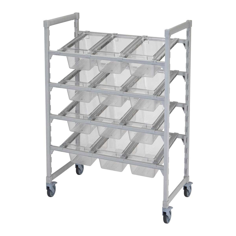 Cambro CPM244867FX1480 Camshelving Premium Series Flex Station, 4 Tier w/ Angled Divider Bars, 24" x 48" x 67"