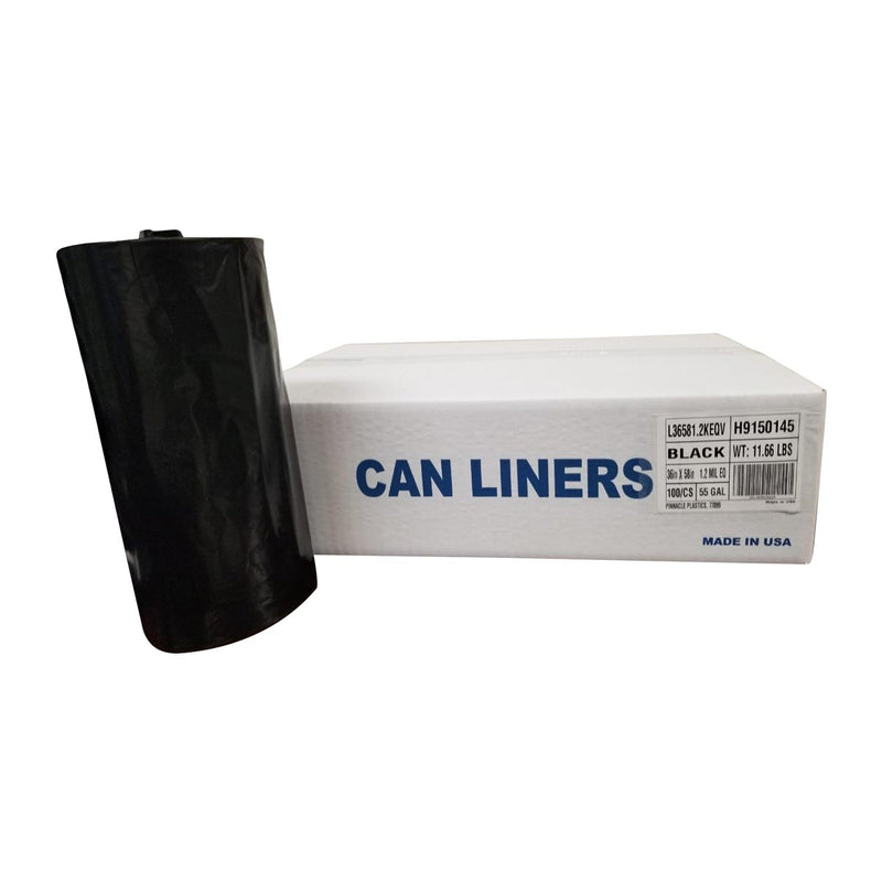 Can Liner, Black, 55 gal., Case of 100